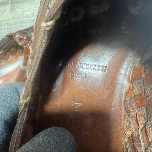 Cole Haan Resort Brown Leather Woven Loafers Men's Size 9.5 - Picture 6 of 8